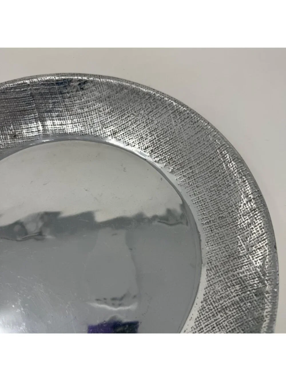 Mexican Hammered Metal Footed Bowl & Tray Set